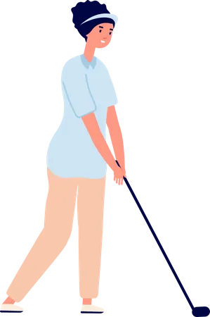Golf Playing Cartoon Fun Golfing Players Sport Time Isolated Golfers In Uniform Sporting Outfits Flat Men Women Recreation Vector Set Golf Competition Playing And Sport Recreation Illustration Illustration