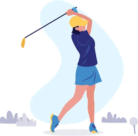 Girl playing golf  Illustration