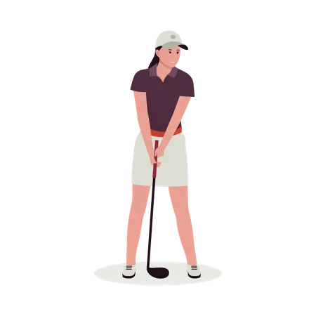 Girl playing golf  Illustration