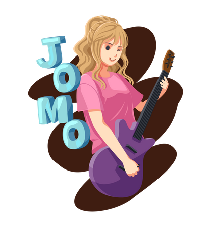 Girl playing guitar Illustration