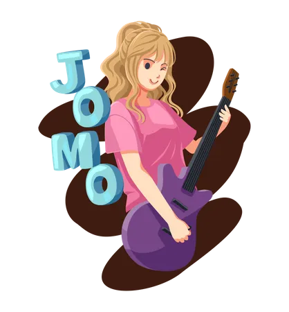Girl playing guitar  Illustration