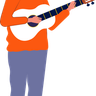 illustration female playing guitar