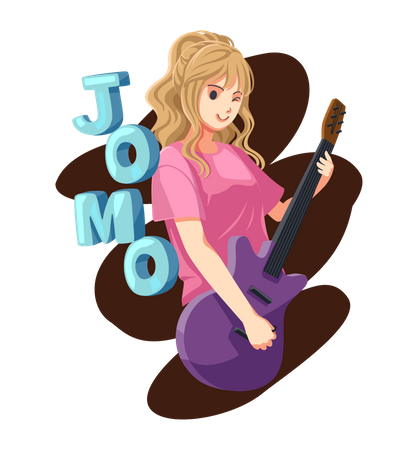 Girl playing guitar  Illustration