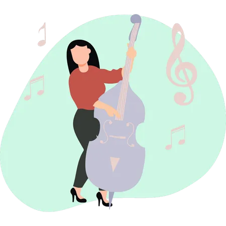 Girl playing guitar  Illustration