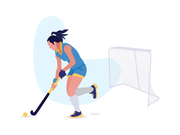 Girl playing hockey  Illustration