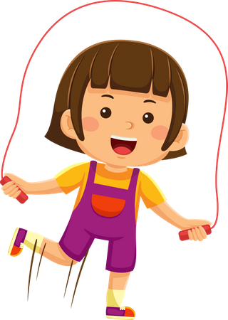 Girl Playing Jump Rope  Illustration