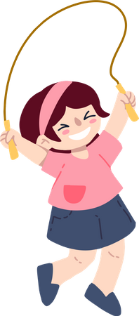 Girl Playing Jump Rope  Illustration