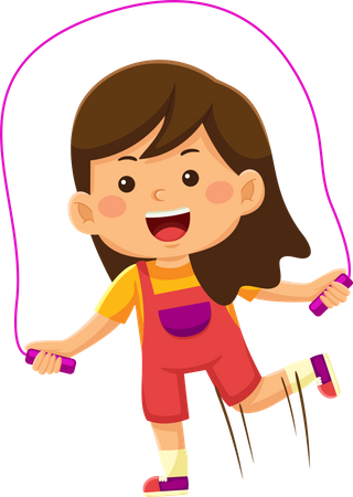 Girl Playing Jumping Rope  Illustration