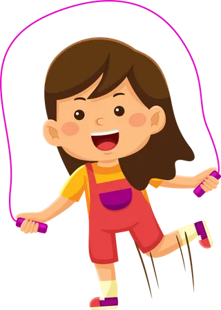 Girl Playing Jumping Rope  Illustration