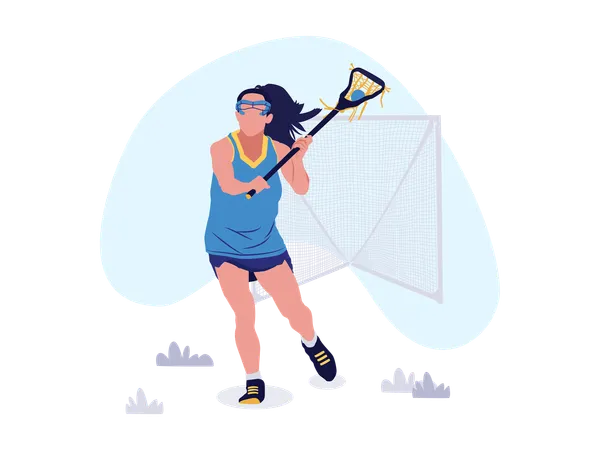 Girl playing Lacrosse  Illustration
