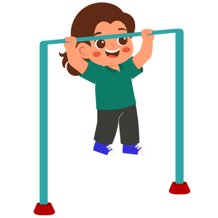 Girl playing on monkey bars  Illustration