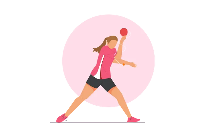 Girl Playing table tennis  Illustration