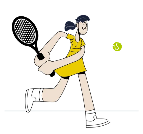 Girl playing Tennis Illustration