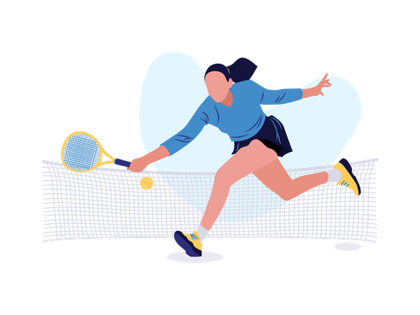 Girl Playing Tennis  Illustration