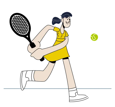 Girl playing Tennis  Illustration