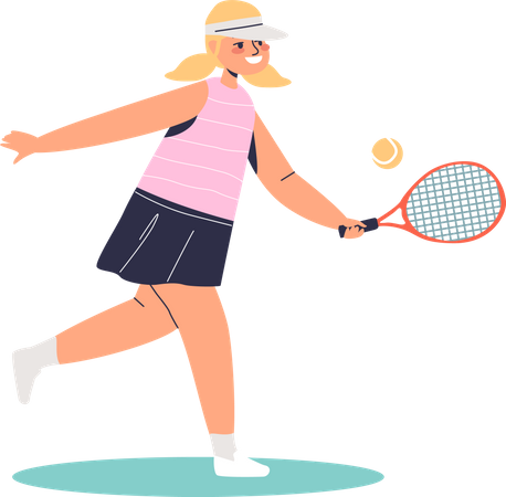 Girl playing tennis  Illustration