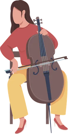 Girl Playing violin Illustration