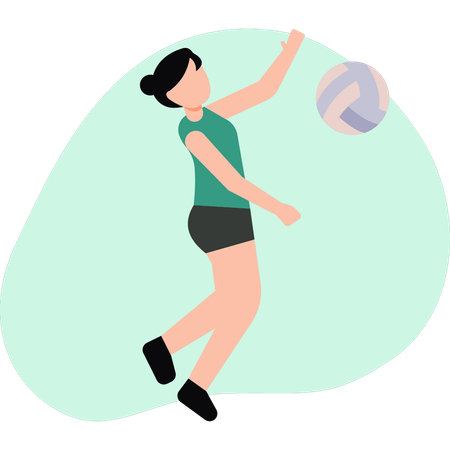 Girl playing volleyball  Illustration