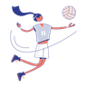 girl playing volleyball illustration