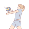 illustrations of playing volleyball