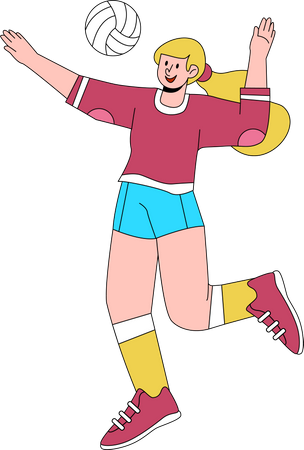 Girl playing Volleyball  Illustration