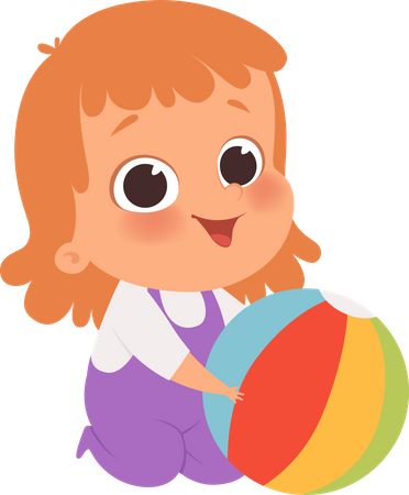 Girl playing with toy Illustration