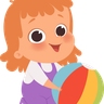 girl playing with toy illustration free download