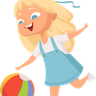 girl playing with toy illustration svg