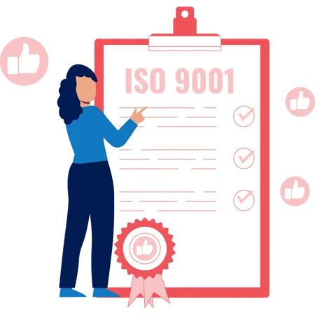 Girl pointing at ISO chart  Illustration