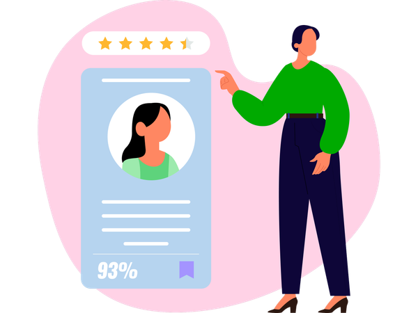 Girl pointing Client User  Illustration