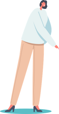 Girl pointing finger downwards  Illustration