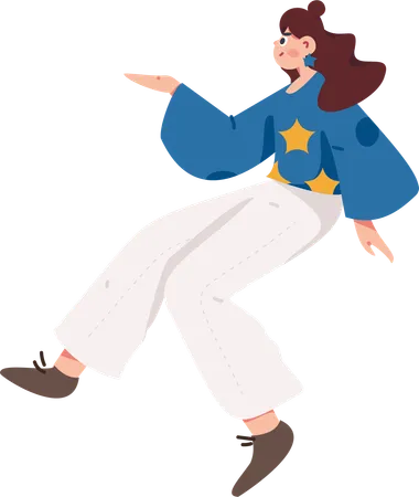 Girl pointing hand  Illustration