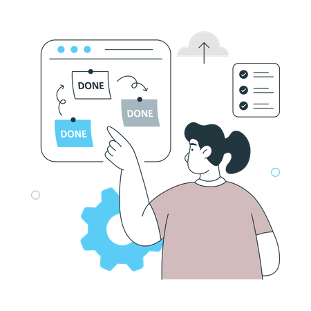 Girl pointing Optimized Workflow  Illustration