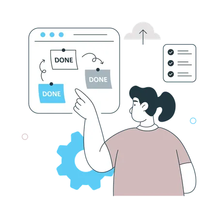 Girl pointing Optimized Workflow  Illustration