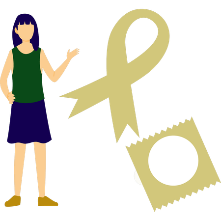 Girl pointing sex education  Illustration