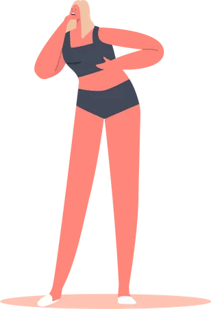 Girl Posing in Bikini Illustration