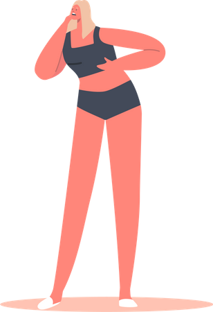 Girl Posing in Bikini  Illustration