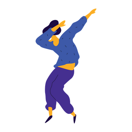 Girl Posing On Dance  Illustration