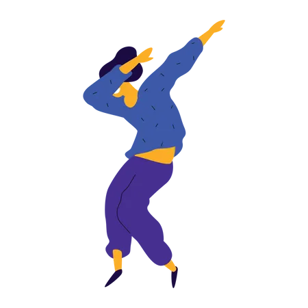 Girl Posing On Dance  Illustration