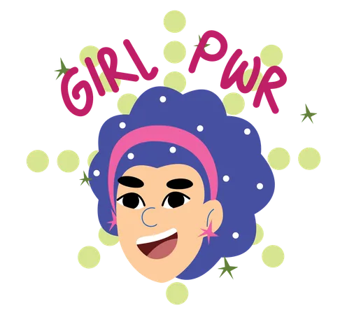 Embrace The Essence Of Girl Power With This Exuberant GIRL PWR Design Highlighting Womens Strength And Unity Illustration