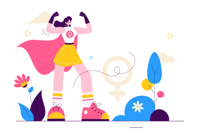 Girl Power showing female rights  Illustration