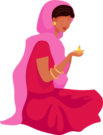 Girl praying Illustration