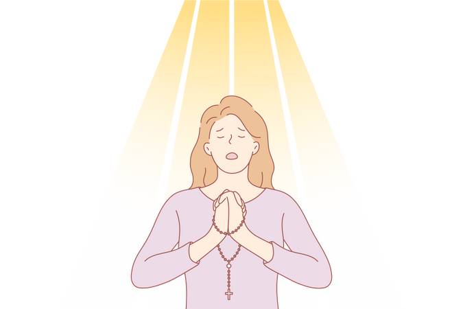 Girl praying  Illustration