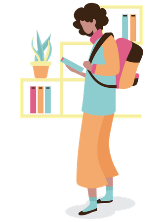 Girl preparing for exam  Illustration