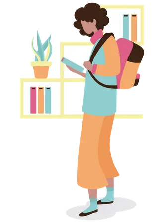 Girl preparing for exam  Illustration