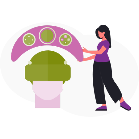Girl  presenting game  Illustration