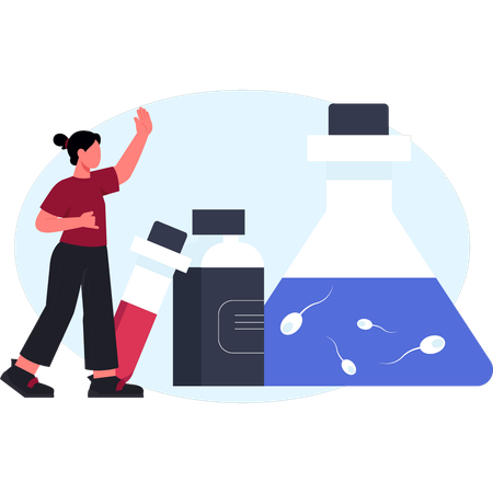 Girl presenting in vitro fertilization timeline  Illustration