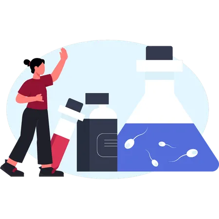 Girl presenting in vitro fertilization timeline  Illustration