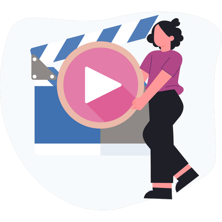 Girl presenting social media video  Illustration