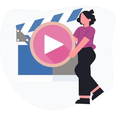 Girl presenting social media video  Illustration